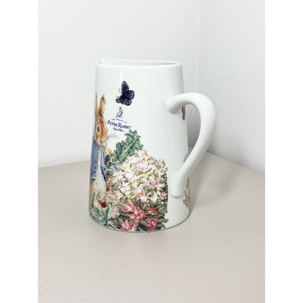 NEW Beatrix Potter Peter Rabbit Ceramic Pitcher 6.5” - Picture 3 of 7